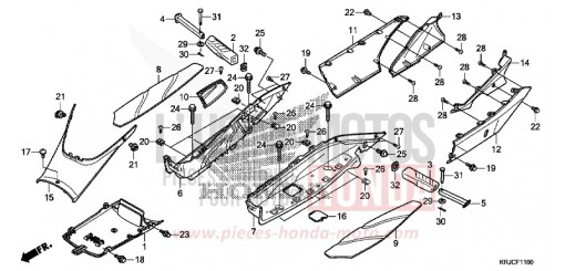 TOLE DE PLANCHER/CACHE CENTRAL FES125AC de 2012